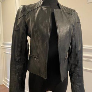Black Leather Jacket.  EUC.  Soft XS.